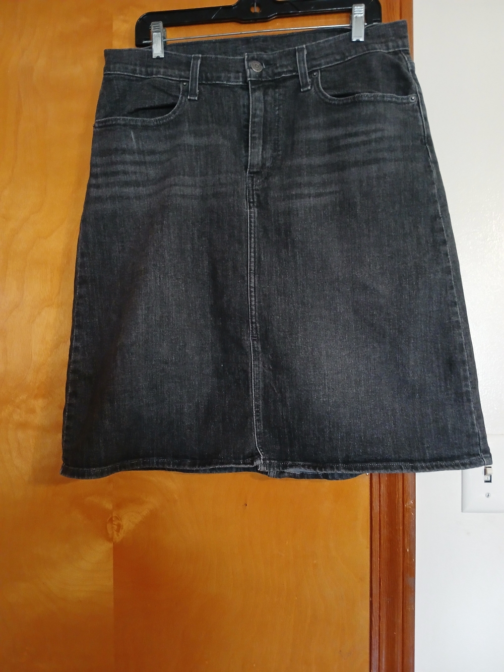 Levi's Black Washed Denim A-Line Skirt